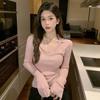 Pure Desire Style Design Thin Base Knit Sweater Women's Slim Long Sleeved Top Spicy Girls