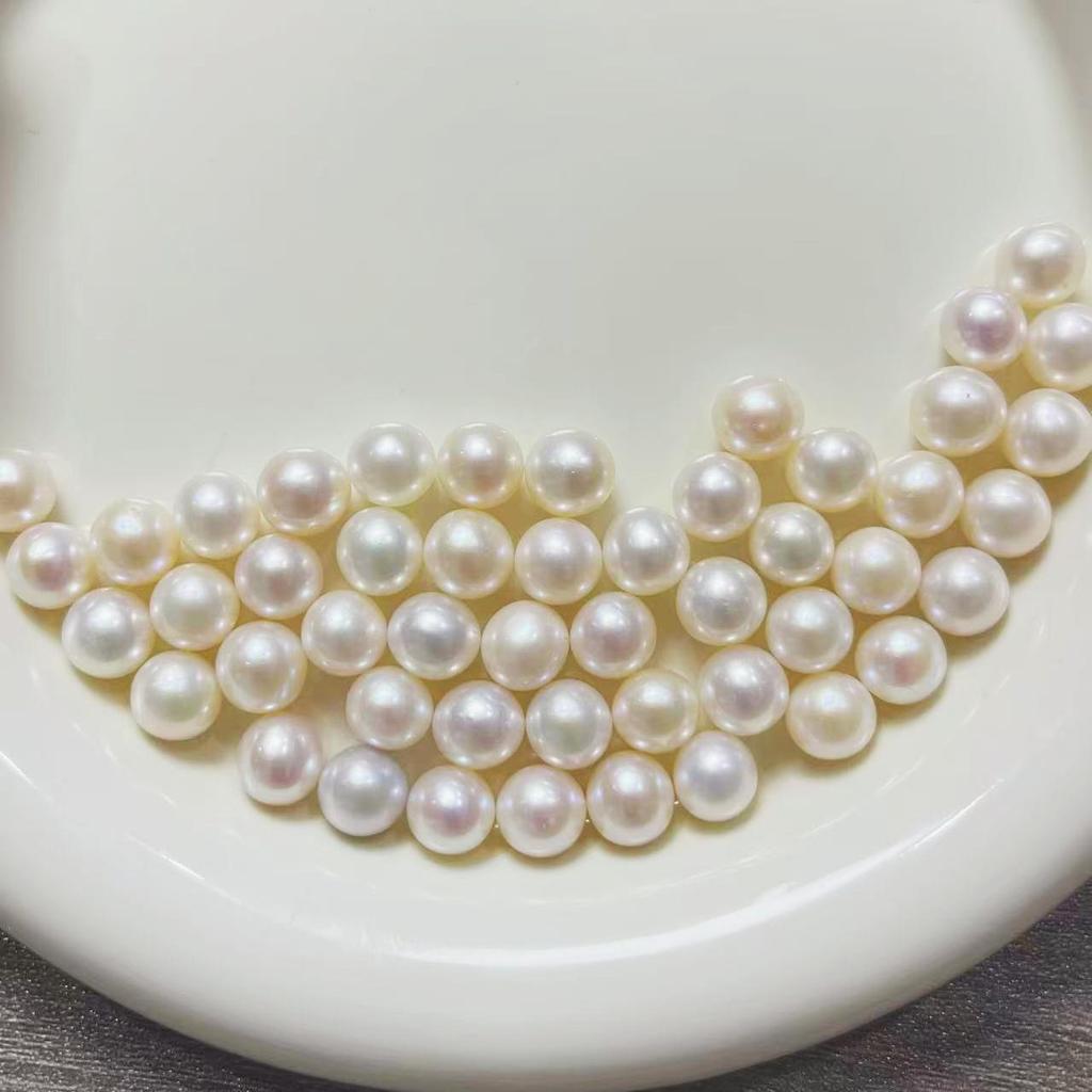 Okrągłe naturalne perły słodkowodne 8-8,5 mm o wysokim połysku - Białe, Luźne do tworzenia biżuterii DIY