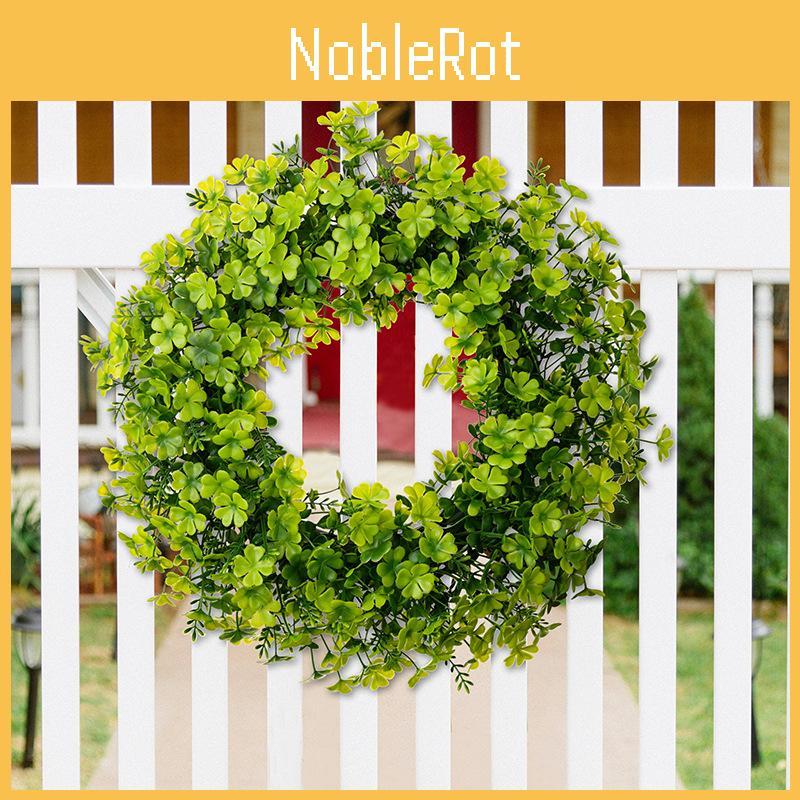 Stylish Four Leaf Clover Green Wreath Elegant St Patrick's Day Door Hanging Decoration