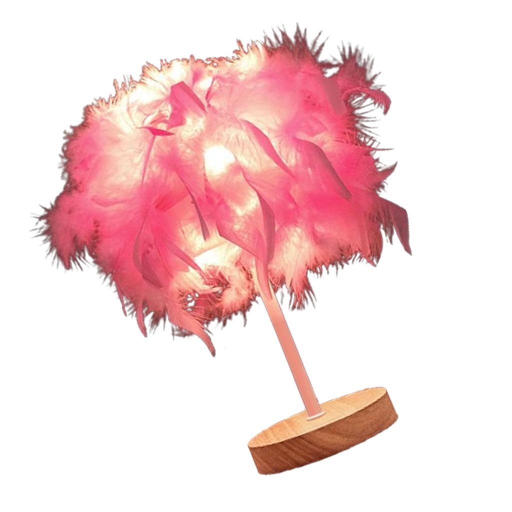 Feather Table Lamp Light Luxury Bedside Lamp Night Light for Bedroom Living Room Party Wedding
