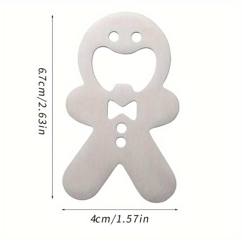 5pcs/1pc Stainless Steel Bottle Openers - Ideal for Beer, Soda, Kitchen & Holiday Decor (Christmas Gift), Gingerbread Design
