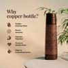 Pure Copper Water Bottle with Glass Set | Antimicrobial, Antioxidant & BPA Free, Boosts Immunity, Support Digestive Health (950 Ml 2x 300ml)