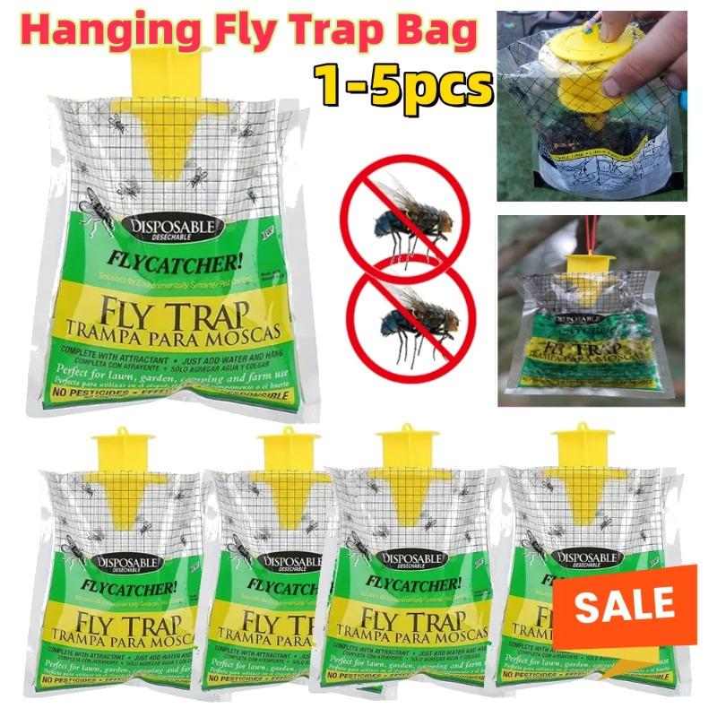 Water-Soluble Hanging Fly Trap Bags, Non-Toxic Insect Catcher for Outdoor, Effective Fly Wasp Mosquito Bug Killer Pest Control