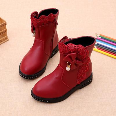 Girls' Boots Autumn And Winter Korean Princess Short Boots Children's Snow Boots Girls' Plush Mid Top Boots