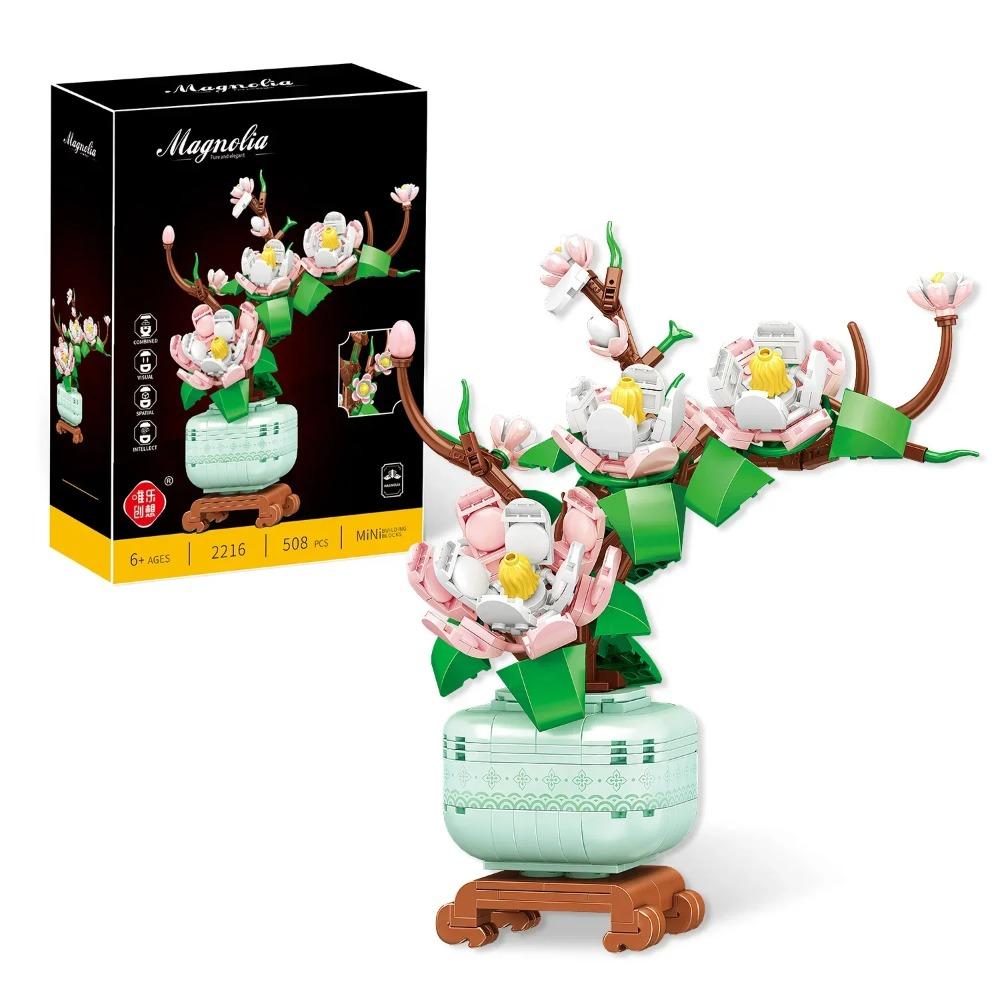 DIY Decorațiuni Creative pentru Casă Flori Artificiale din Plastic Blocuri de Construcție Flori Artificiale Bonsai Creativ Cadouri de Anul Nou