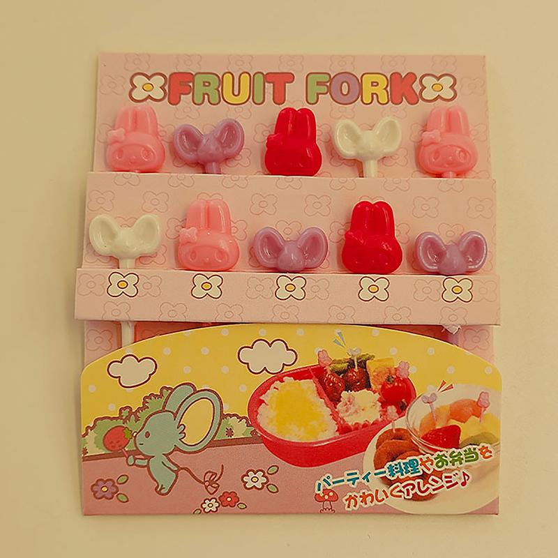 10Pcs Kids Fruit Picks Needle Stick Toothpicks Mini Creative Fruit Cake Dessert Food Forks Lunch Box Decor Bento Accessories