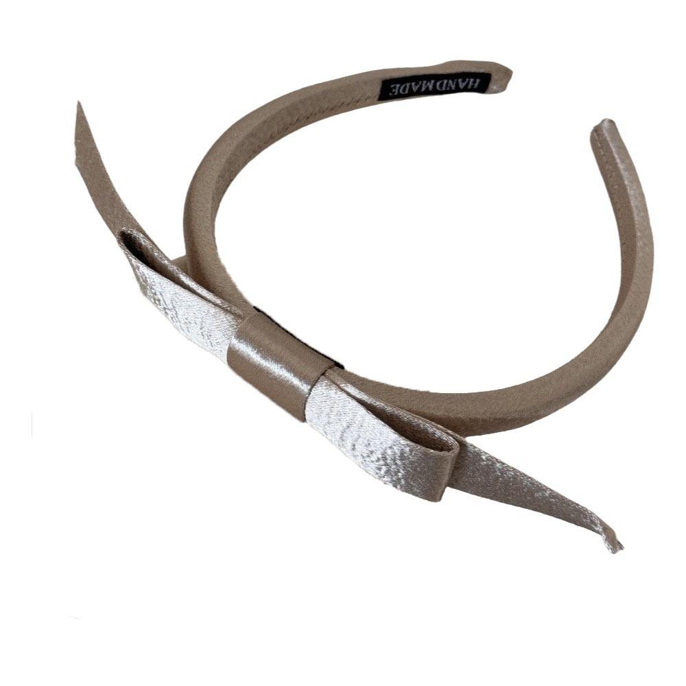 Сатиновая повязка на голову в стиле Balletcore Тонкая женская повязка на голову Элегантная повязка на голову с бантом Для умывания лица золотой