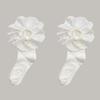 Mid Tube Ruffle Socks White Embroidered Women Hosiery Sweat-absorbing Short Sock  Women