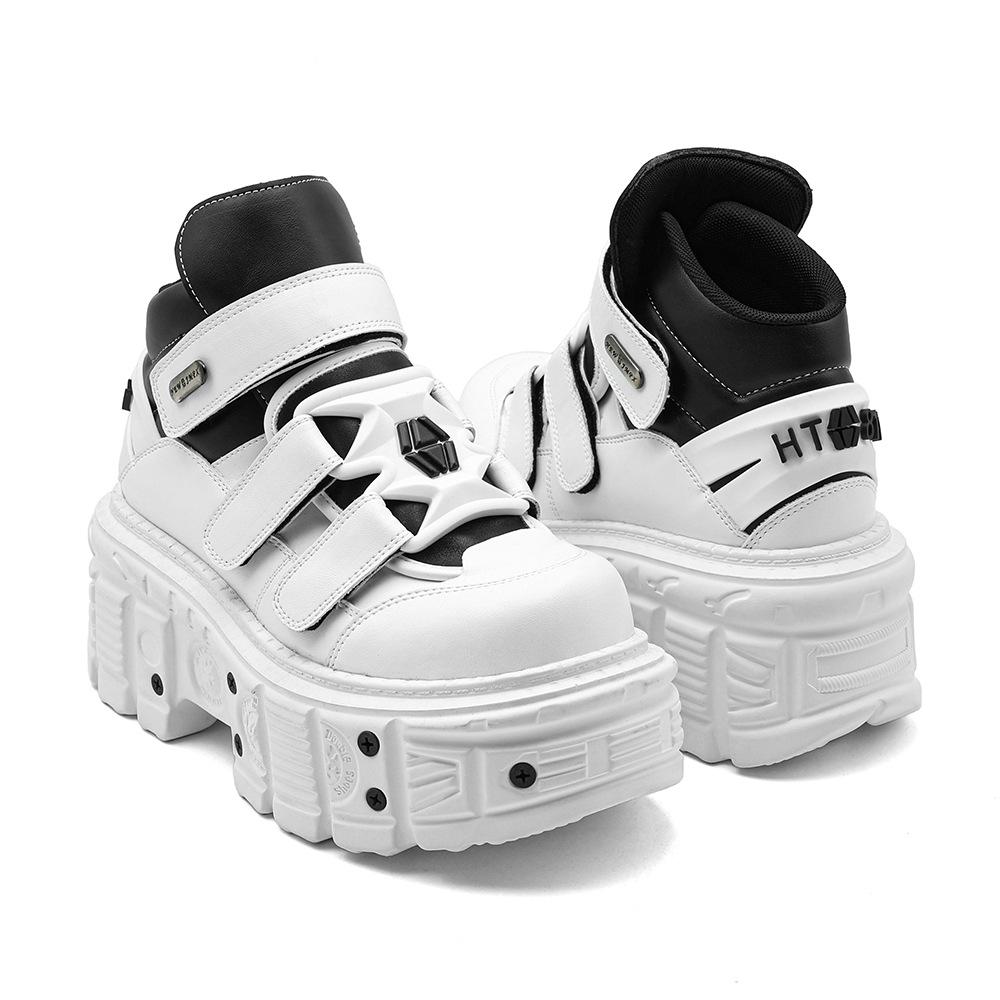 Summer Punk Boots Platform Shoes Chunky Tank Sole Unisex High Top Sneakers for Men Women