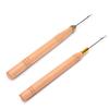 Wood Handle Feather Hair Extension Kit Thread Hook Needle Pulling Tool Salon Diy