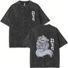 T-shirt Vintage Lavata Anime Inuyasha Sesshomaru Merch Uomo Donna Casual Oversize T-shirt Uomo Divertenti Cartoni Animati Harajuku T-shirt