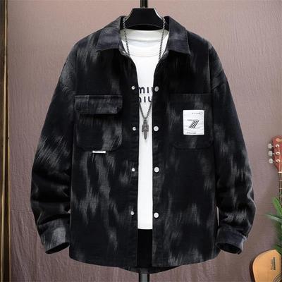 Men's Korean Style Tie-Dye Denim Jacket - Trendy, Handsome, and Versatile for Spring and Autumn.