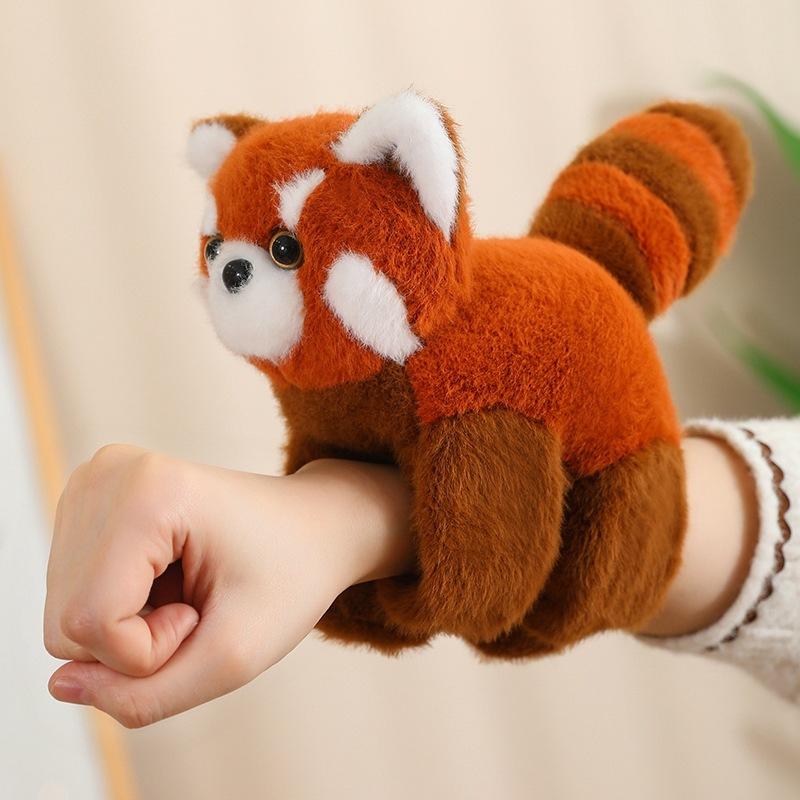 Zoo red panda doll clap bracelet plush toy raccoon wrist clap ruler circle doll children's gift