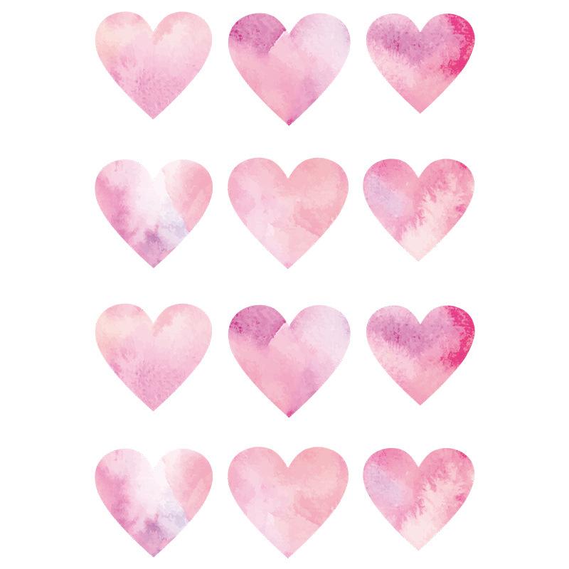 

Ручнорозписані рожеві серця DIY Настінні наклейки для стін спальні, шафи, холодильника та коридору Знімний домашній декор 20x29CM різнокольоровий