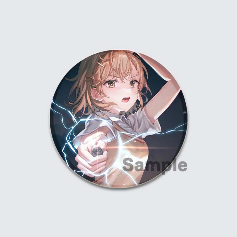 32/44/58mm A Certain Scientific Railgun HD Brooch Anime Badge Cartoon Figure Misaka Mikoto/Wannai Kinuho Round Display Pins Jewelry Gifts