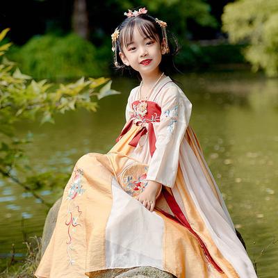 Hanfu dívka čínského stylu látkové letní šaty Starožitný oblek Tang kostým super víla malá dívka mořská panna princezna sukně spodní prádlo