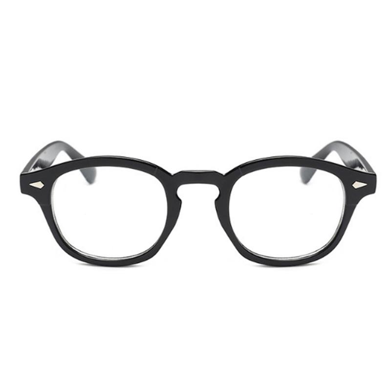 Okulary w stylu Johnny'ego Deppa Męskie Vintage Okrągłe Okulary z Nitami Design Kompaktowa Oprawka Okulary Przezroczyste Soczewki Oculos