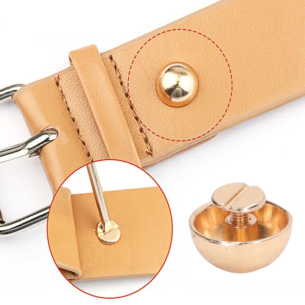 100 Set Round Head Stud 15mm Plated Alloy High Hardness Gold Silver Color Leather Rivets for Leather Clothes Bag