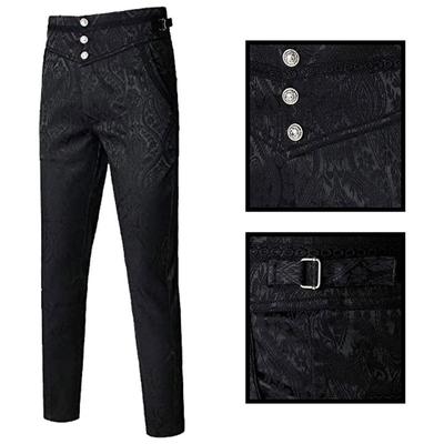 Herren Gothic Halloween Vampir Cosplay Kostüm Hose Steampunk Dunkle Jacquard Viktorianische Hose
