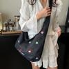 Sweet Women's Denim Shoulder Bag Large Capacity Messenger Bag Cute Embroidered Tote Bag  Outdoor