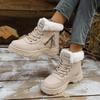 Women's Lightweight Comfortable Cold Warm Padded Snow Boots Non-slip Wear-resistant Outdoor Casual Sneakers High-top Martin Cotton Boots