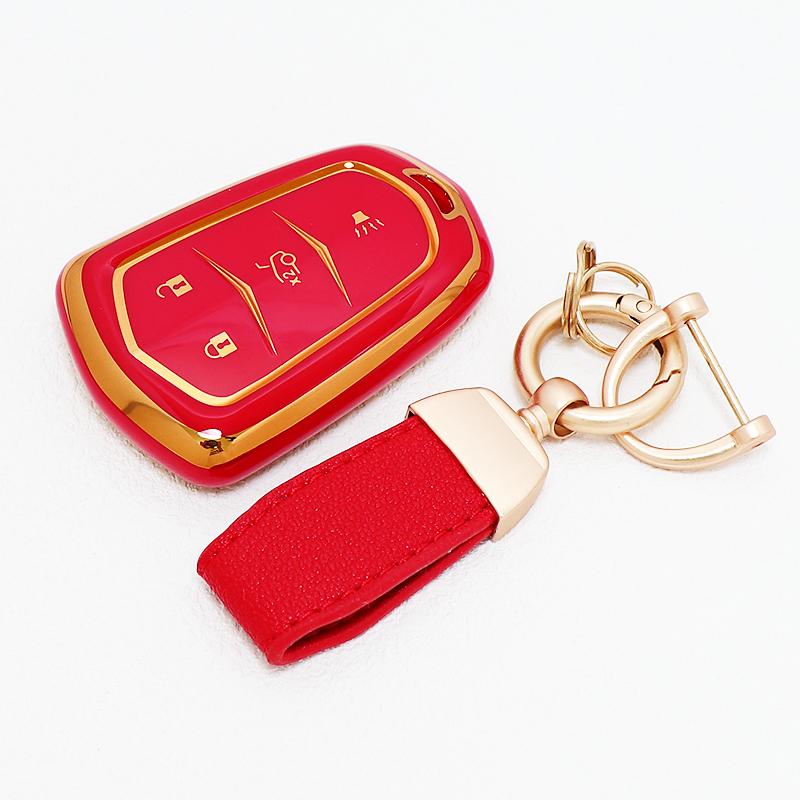 4 Buttons Tpu Keyless Car Key Cover Case Auto Keychain For Cadillac Escalade Esv Xt5 Xt4 Xt6 Ct5 Ct6 Ct4 Xts Accessories