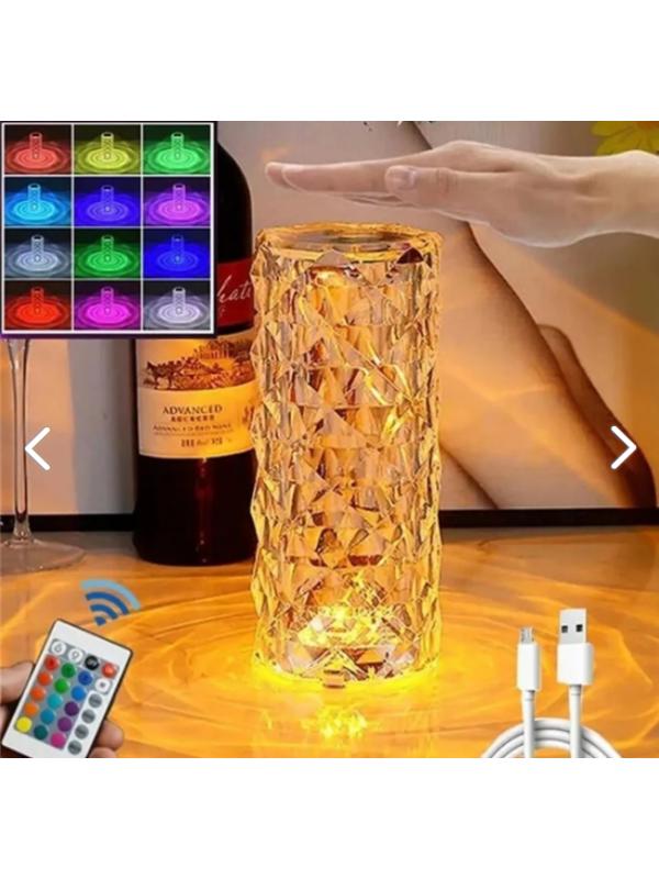 Kumandalı Kristal Masa Lambası Rgb Gece Lambası 16 Renk Ve 4 Mod Dokunmatik Kontrol