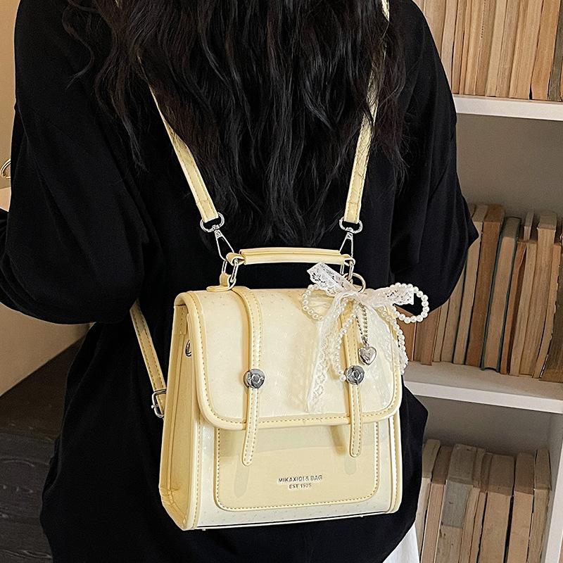 Schoolbag1011 new Korean version ins retro backpack women's fashion textured shoulder bag commuter casual small backpack