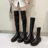 Fashion Elegant Long Thigh High Boots for Women Goth Platform Thick High Heel Black Over The Knee Boots Autumn Sexy Women Botas De Mujer