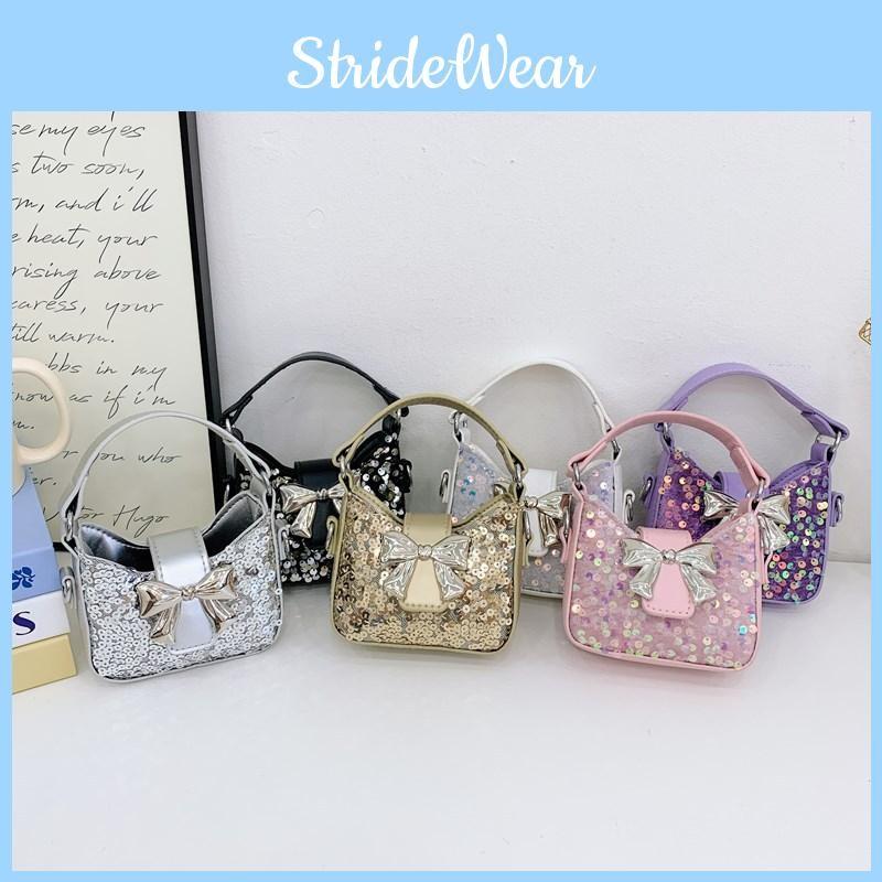 Toddler Sweet Girl Bow Sequin Chain Purse Butterfly Element Casual School Use