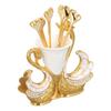 Base Fork Holder Set Elegant Multifunctional Decorative   Flatware with 6 Forks for Fruit Salads Coffee Desserts
