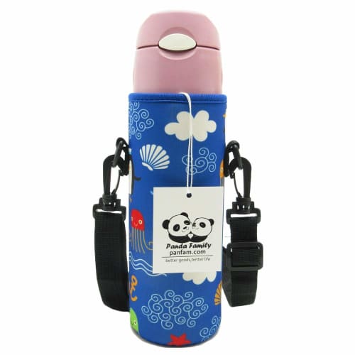 Panda Family Water Bottle Cover, Children's Shoulder Strap, Fits Boys' Water Bottles (6.5cm), Suitable for Daycare, Kindergarten, and Elementary Schoo