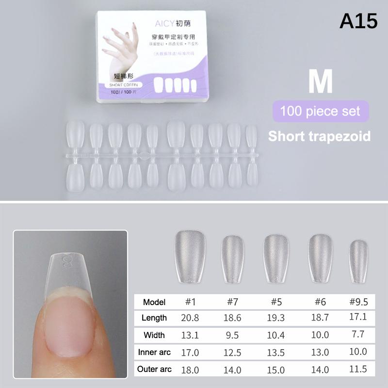 100Pcs/Box Matte Fake Nails No Polishing Press On False Nails Medium Short Design High Matt Soft Gel Nail Tips For Extension