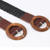 Wild Braided Ladies Dress Cummerbands Wooden Buckle Waistband Weave Waist Band Bohemian Wide Belt