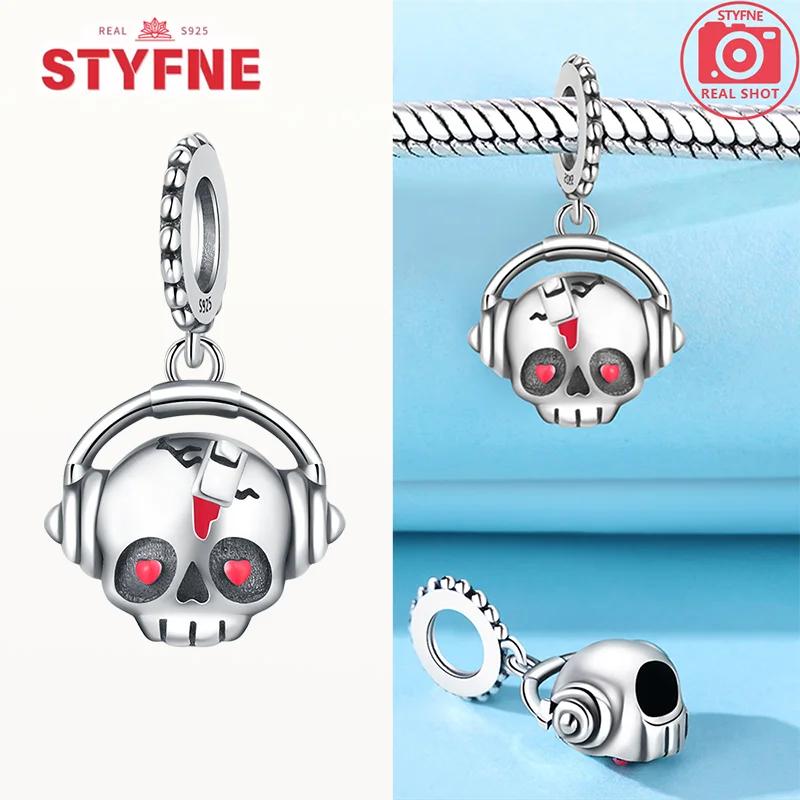 Genuine copper Luminous Halloween Charm Bead Charms Zombie Skeleton Dangle Bead Compatible With Authentic Bracelets Do It Yourself Fine Jewellery Gift
