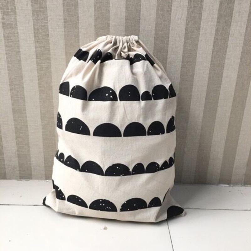 Animal Stripe Pattern Cotton Laundry Bag - Large 47×60, Drawstring Closure, Washable Large Size