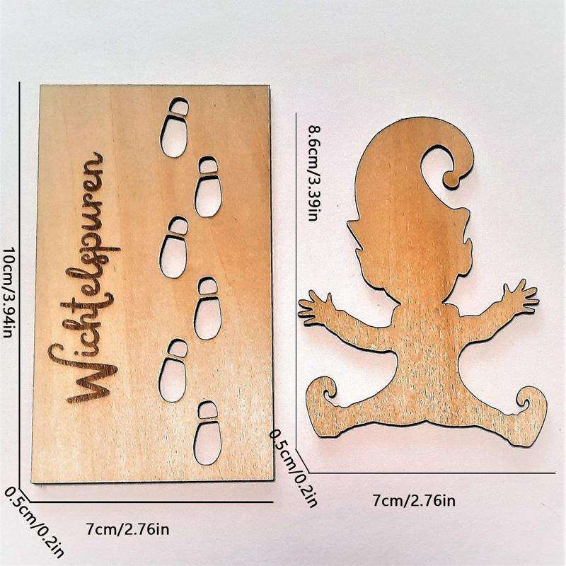 

Рождественский гном в форме деревянного трафарета следы шаблон рождественского елочного украшения гном эльф следы рождественский декор для оконного пола