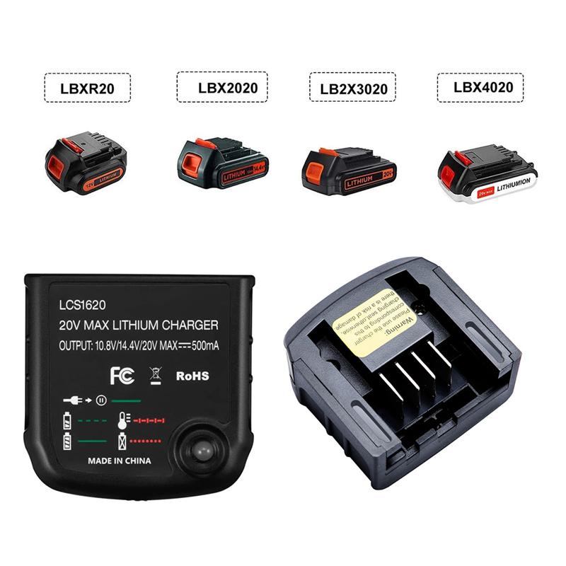 A96I-Li Battery Charger For Black Decker 10.8V 14.4V 20V LBXR20 LB20 LBX20 LBX4020 Electric Drill Screwdriver Tool,EU Plug
