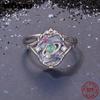 WOSTU 925 Sterling Silver Tarot Card 'The World' Ring For Women S925 Silver Adjustable Rings Mystical Jewelry Tarot Lovers Gift