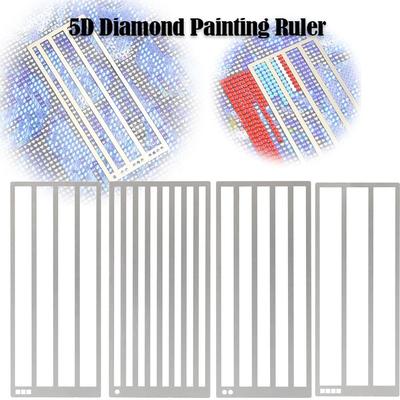 DIY Diamantmalerei Lineal Texturiertes Gitterwerkzeug Rutschfestes Lineal für Diamond Art Lineal Metall Gerader Bohrer Zeichenlineal