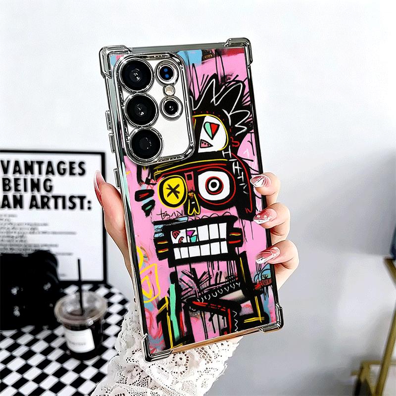 Graffiti Fashion Art Soft Phone Case For Samsung Galaxy S26 Ultra S25 Edge S24 FE S23 Plus S22 S21 + S20 Plating Anti-Fall Funda