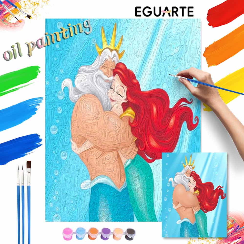 Disney Triton Ariel Painting Kit Home Decor Craft Perfect Gift Idea for Fans