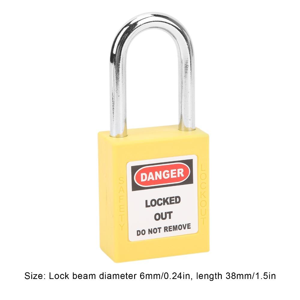 Reliable 38mm Safety Padlock Insulated Safe Industrial Lock Durable Plastic Steel LOTO Lock Equipment Lock