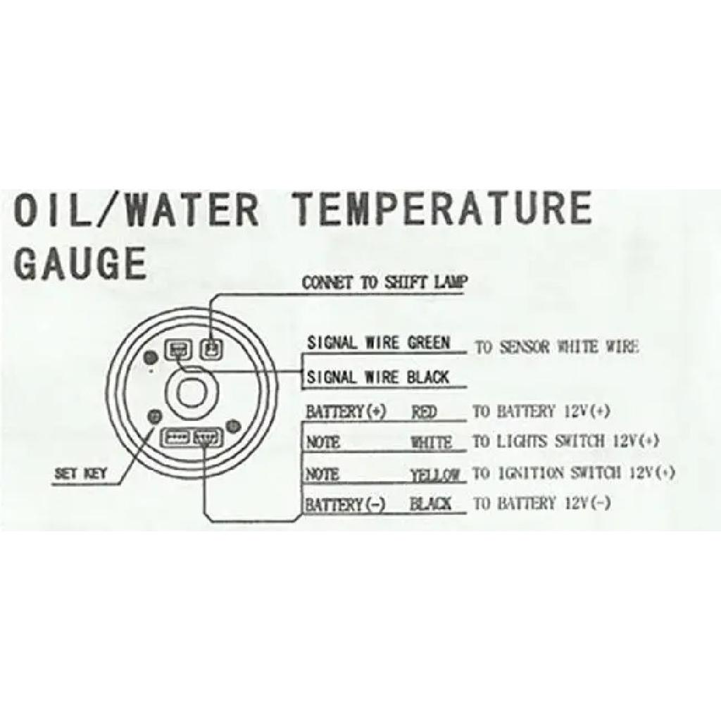 Racing TOTOP 60mm Water Temperature Gauge 20-120 Celsius With 1/8NPT Water Temperature Seal Pipe Sensor Adapter