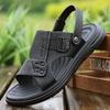 Sandals Men's 2025 Shoes Summer First Layer Cowhide Driving Sandals Wear Dual-purpose Beach Shoes 2025