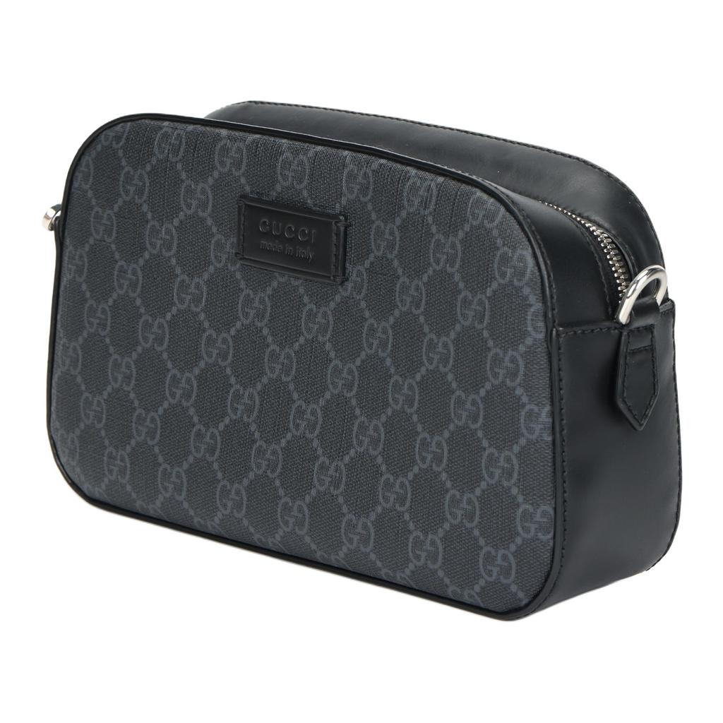 Gucci Canvas With Leather Camera Bag, Crossbody Bag, Shoulder Bag Small Mens Black Gray
