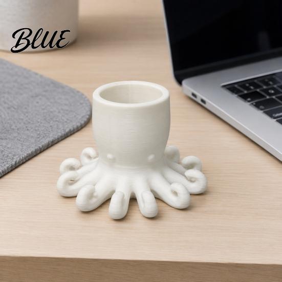 Ocean Style Decor 3D Printed Pen Holder Octopus Shape Pencil Cup Cute Paintbrush Holder Animal Desktop Organizer for Home Office Accessory Fun Desk