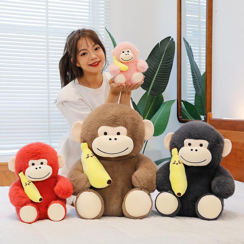 Animal Monkey Cartoon Short Plush Toy Filled Pp Cotton Room Doll Decoration