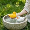 Resin Duck Figurine for Gardens Floating Figurine, Realistic Yellow Statue, Simulation Animal Decorative Garden Ponds Ornament Outdoor Pond,