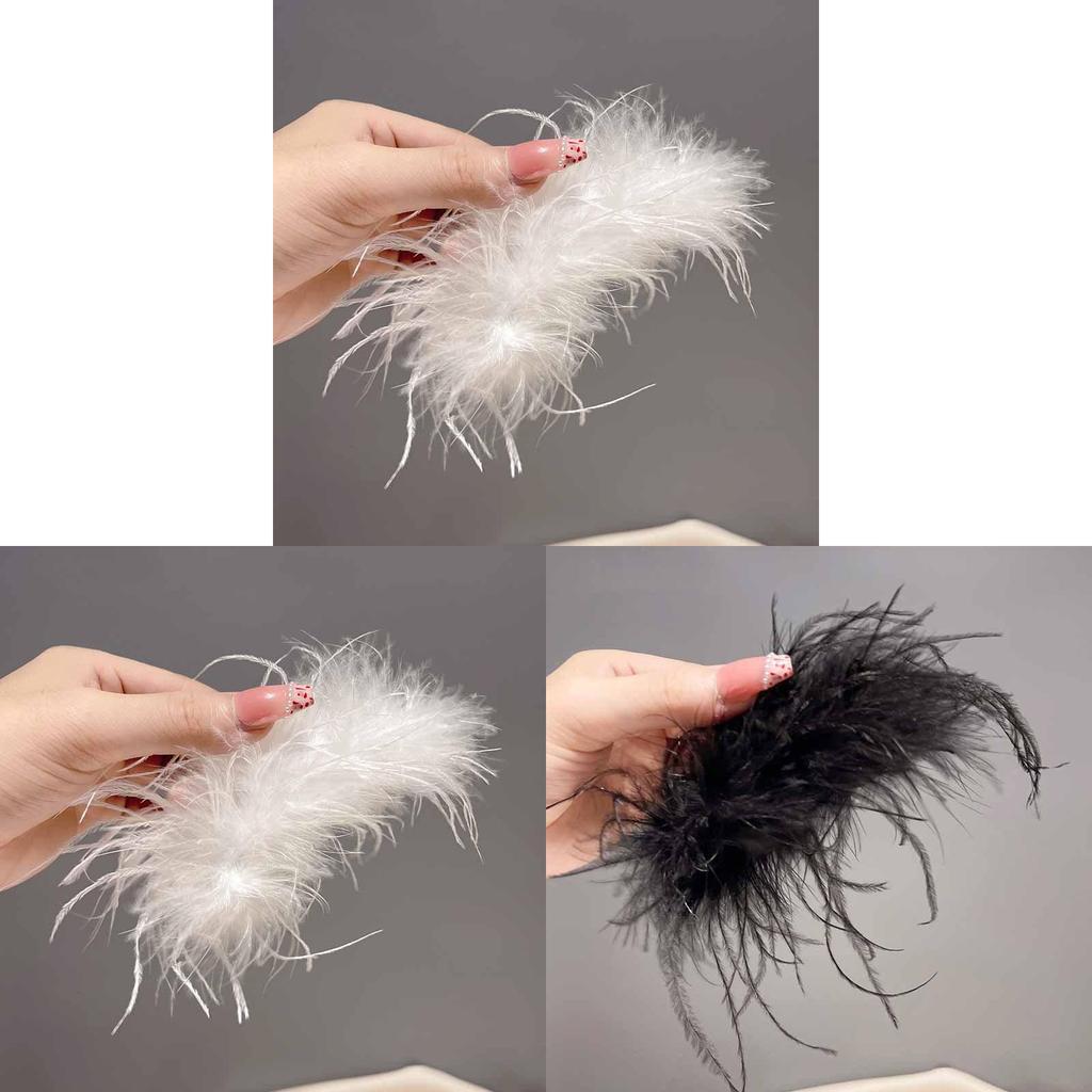 Black And White Feather Hair Claw Hairpin For Stylish Women Summer
